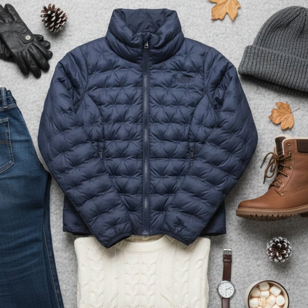 The North Face Holladown Crop Cross-Stitch Goose Down Puffer Jacket